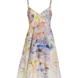 Zimmermann Rhythmic Picnic Linen Mid-length Dress